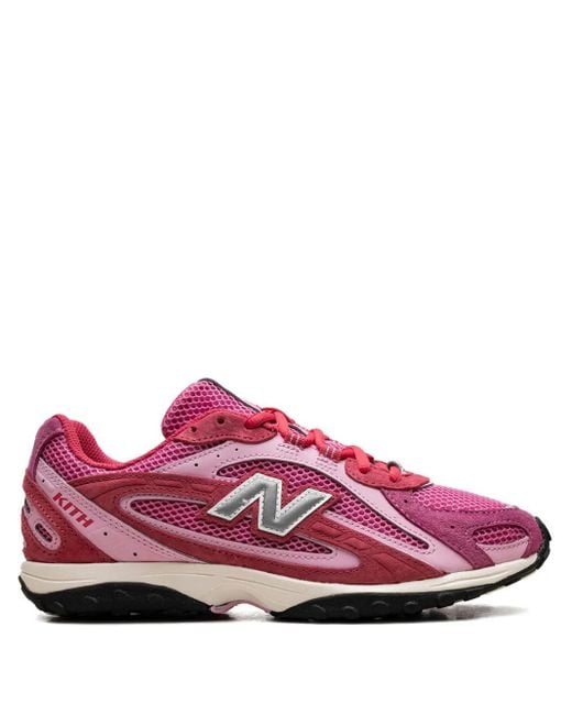 New Balance Pink X Kith 204L Mesh-Panel Suede Sneakers for men