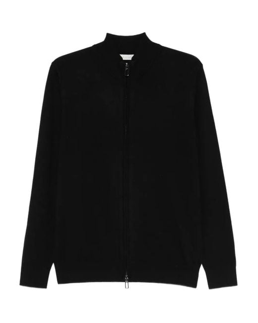 Diktat Black Zip-Fastening Cardigan for men