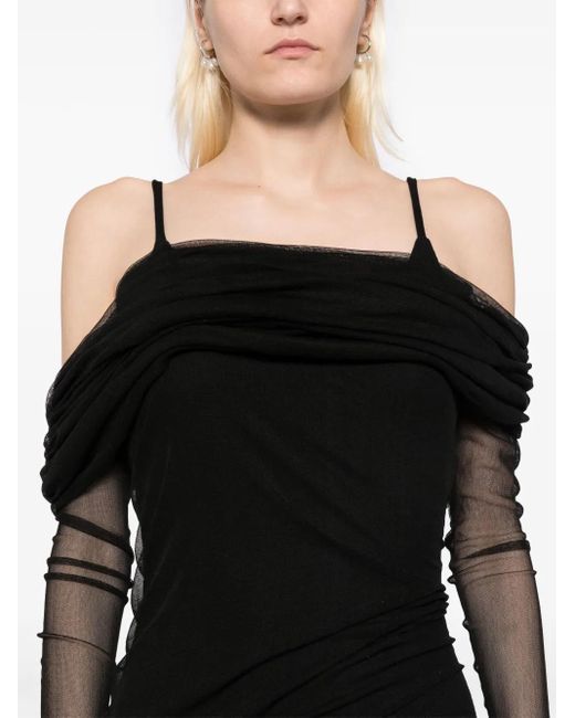 Robe Veiled Christopher Esber en coloris Black