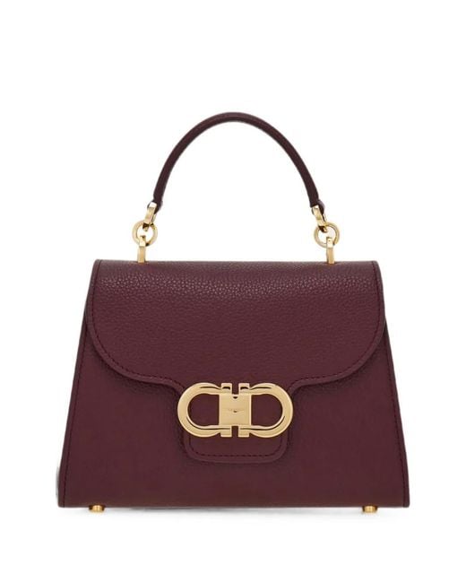 Ferragamo Purple Sac À Main Double Gancini (Xs)