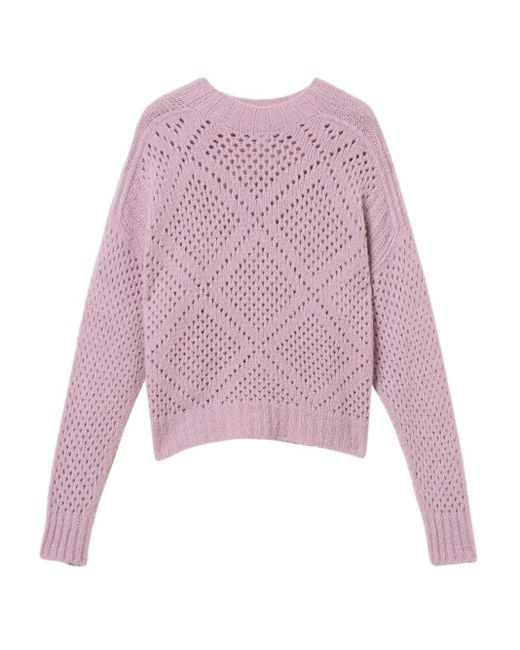 Twinset Pink Diamond Pattern Sweater
