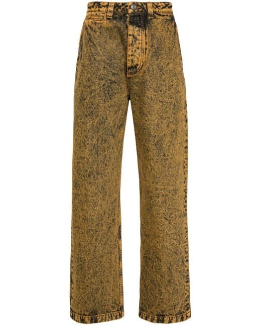 Marni Natural Marble-dyed Tapered Jeans for men