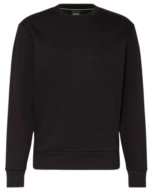 Felpa Con Stampa Logo di Boss in Black da Uomo