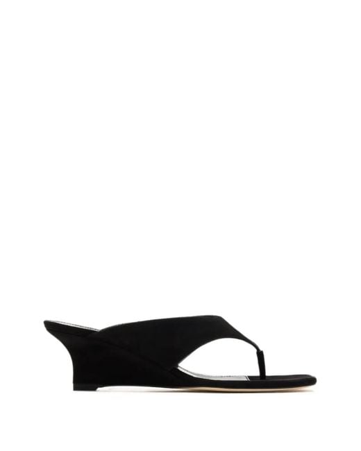Stuart Weitzman White Suede Wedge Flip-Flops