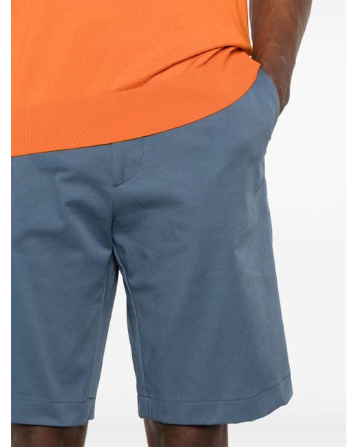 Etro Blue Pegaso-embroidered Cotton Shorts for men