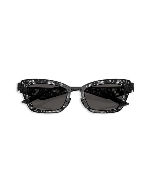 Dolce & Gabbana Black Floral Cat-Eye Sunglasses