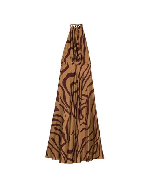 Raquel Diniz Natural Zebra Halterneck Dress