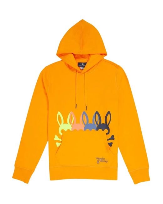 Felpa Lafayette "Yukon" Con Cappuccio di Psycho Bunny in Yellow da Uomo