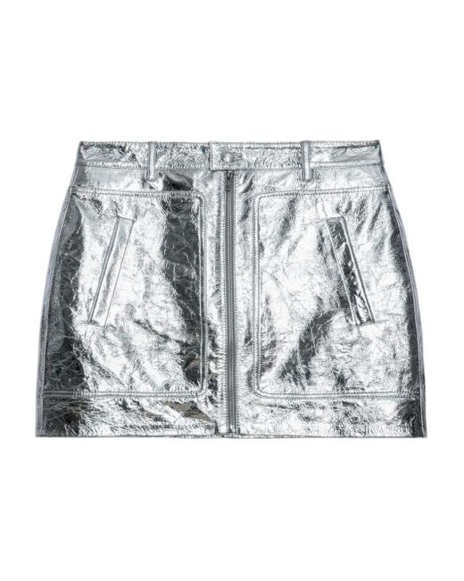 Zadig & Voltaire Metallic John Zip Mini Skirt