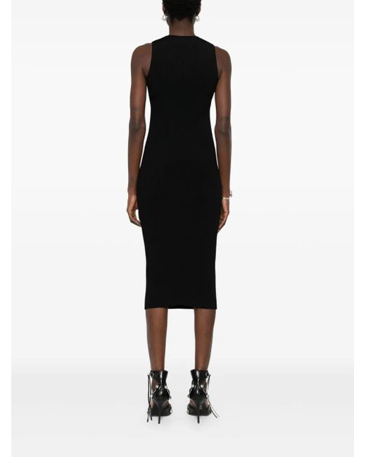 McQueen Geribbeld Gebreide Jurk in het Black