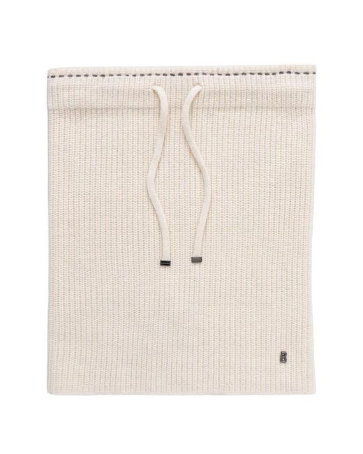 Bogner Natural Ribbed-Knit Drawstring Snood