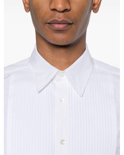 Lanvin Overhemd Met Gesmockt Detail in het White voor heren