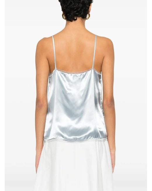 Fabiana Filippi Blue V-Neck Camisole Top