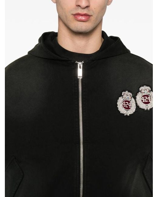 Hoodie À Ornements Strassés 424 pour homme en coloris Black