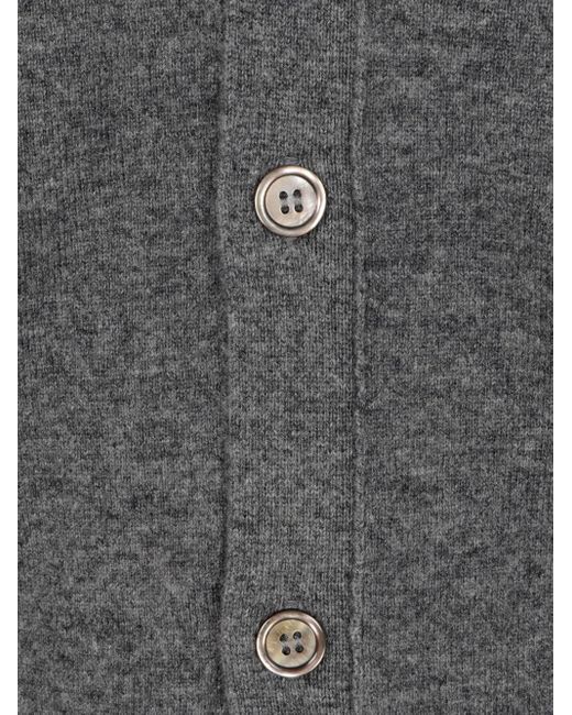 Comme des Garçons Gray Button-Front Wool Cardigan for men