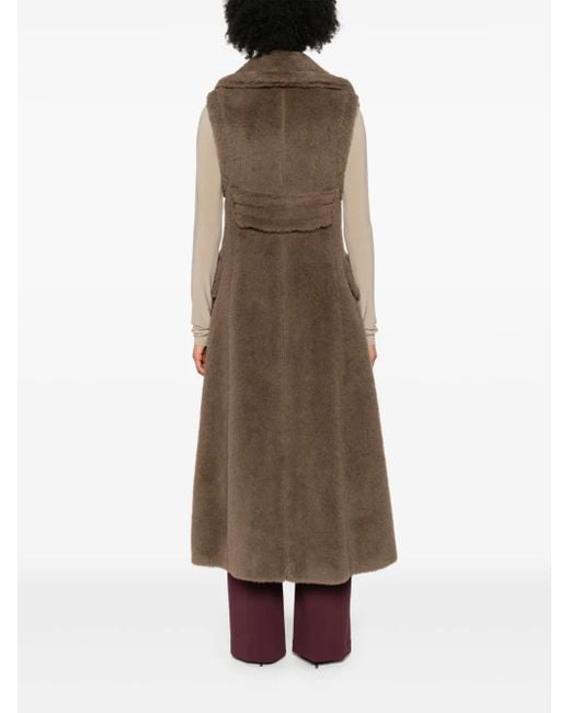 Max Mara Brown Boario Sleeveless Teddy Coat