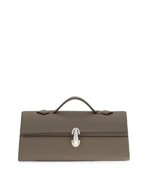 SAVETTE Brown Symmetry Pochette Tote Bag