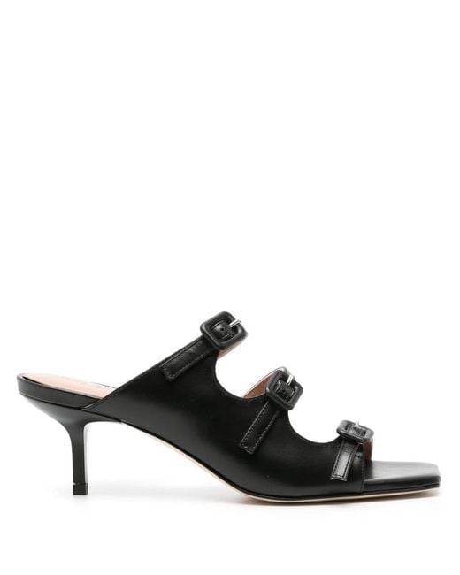 Scarosso Black Manuela 65Mm Leather Mules