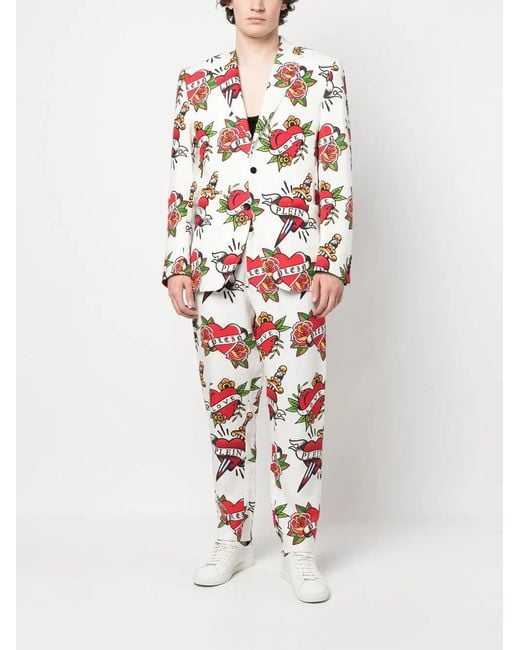 Philipp Plein Red Logo-Print Blazer for men