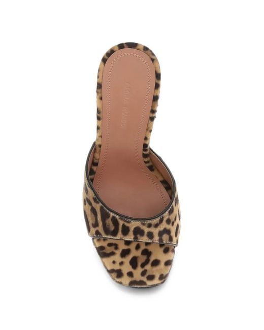 AMINA MUADDI Brown Dalida Leopard-Print Platform Sandals