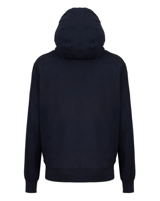 C P Company Blue Zip-Front Hoodie for men