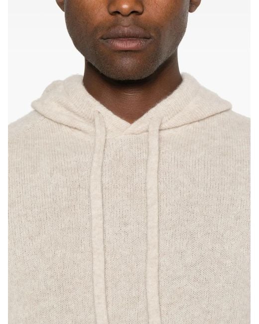 Roberto Collina Natural Slouchy Cashmere-Silk Blend Hoodie for men