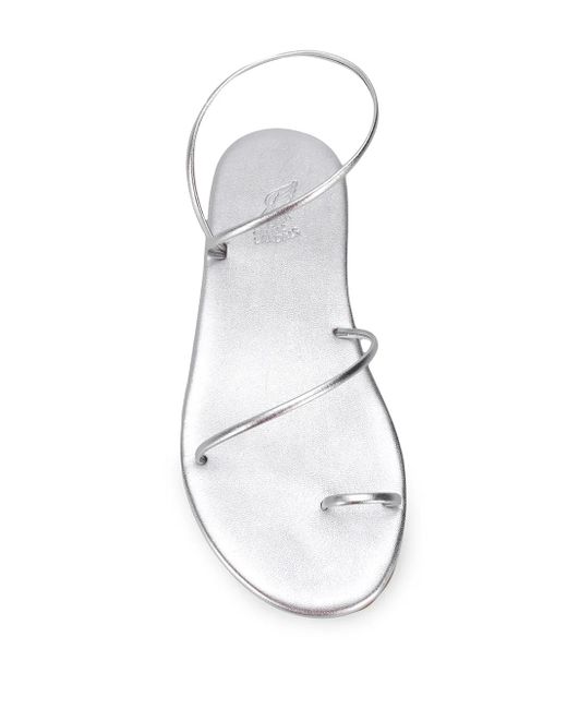 Ancient Greek Sandals White Kansiz Slingback Sandals