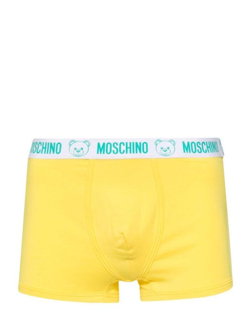 Moschino Yellow Logo-elasticated Waistband Boxers for men