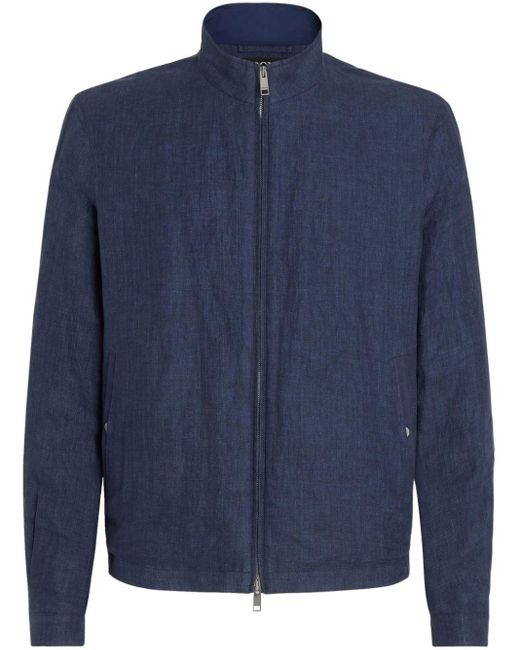 Zegna Blue Oasi Lino Linen Jacket for men