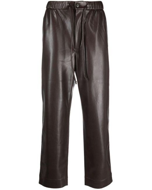 Nanushka Gray Jain Faux-leather Trousers for men
