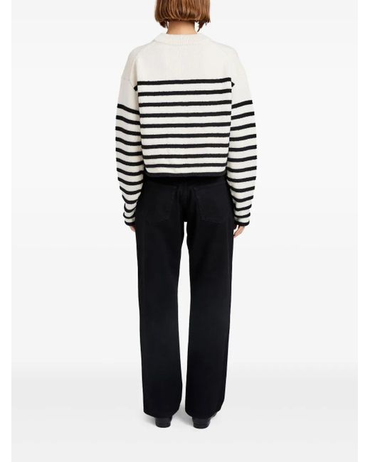 Proenza Schouler White Striped Cropped Sweater