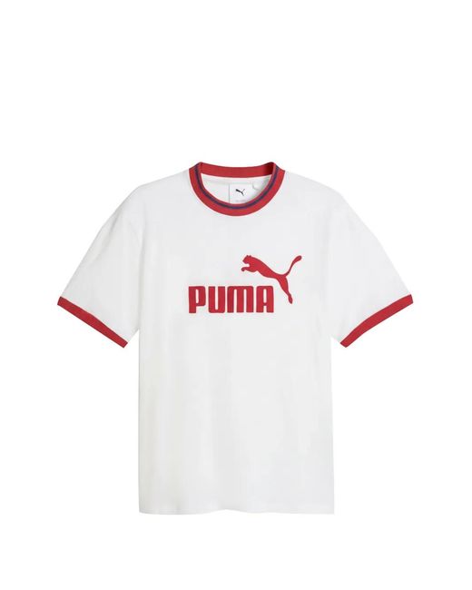 PUMA White T7 Ringer T-Shirt for men