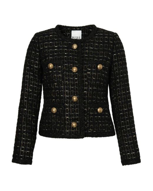 WEILL PARIS Black Tweed Button Jacket