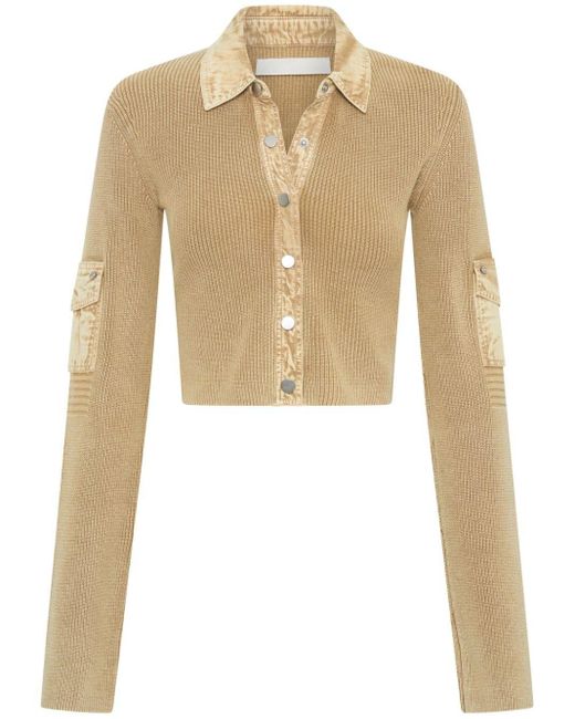 Dion Lee Natural Garment-dyed Cropped Cardigan