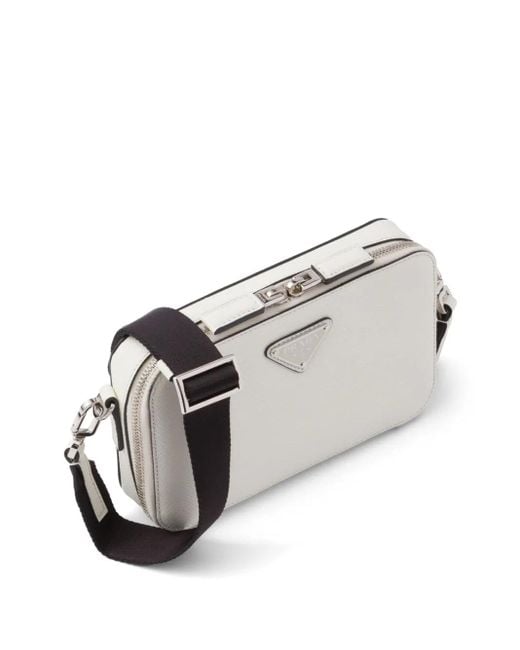 Prada White Brique Crossbody Bag for men