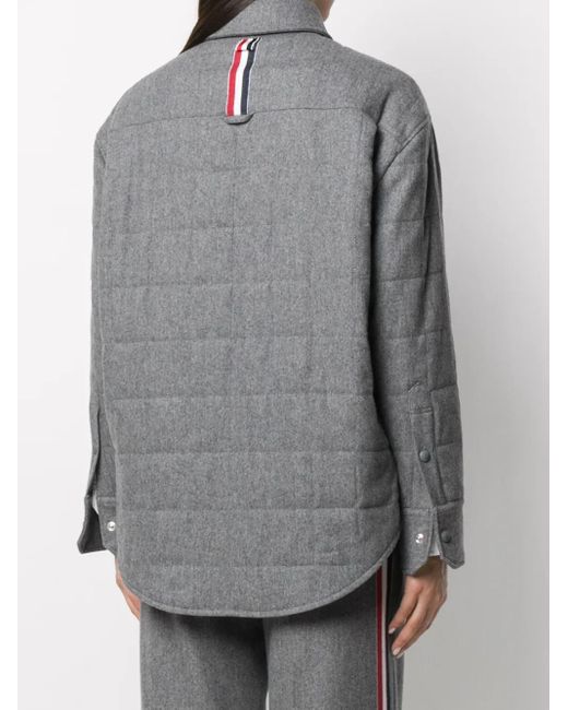 Thom Browne Gray Oversized Padded Shirt Jacket