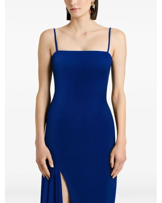 Givenchy Blue Sliced Long Slashed Dress