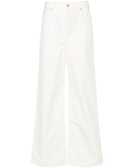 Loewe High Waist Straight Jeans in het White