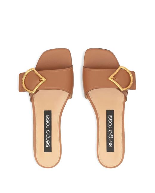 Sergio Rossi Brown Leather Sandals
