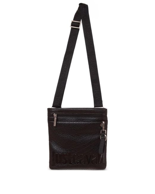 Borsa A Spalla Con Placca Logo di Just Cavalli in Black da Uomo