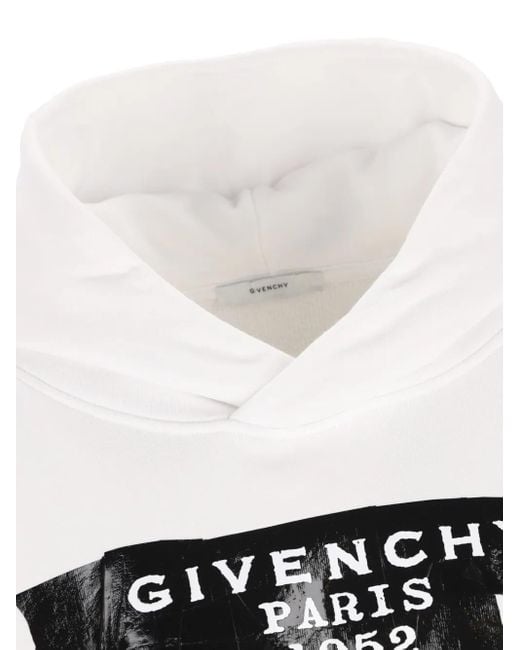 Felpa Con Cappuccio E Logo di Givenchy in White