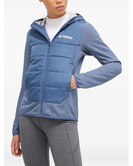 Adidas Blue Quilted Hooded Jacket