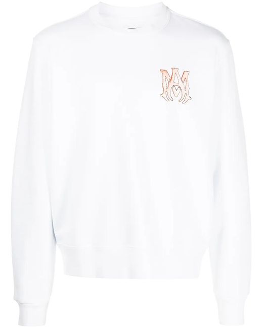 Amiri White Logo-Lettering Sweatshirt for men