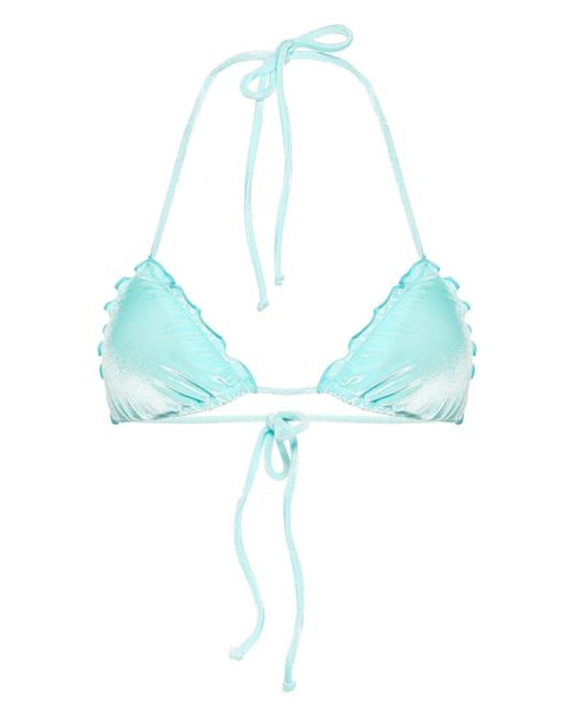 Mc2 Saint Barth Blue Sagittarius Velvet Bikini Top