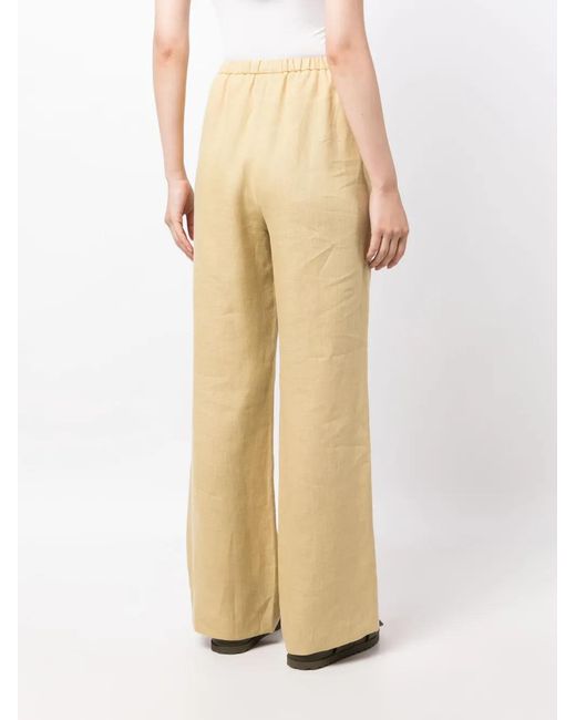 Nanushka Natural Drawstring -Waist Linen Trousers