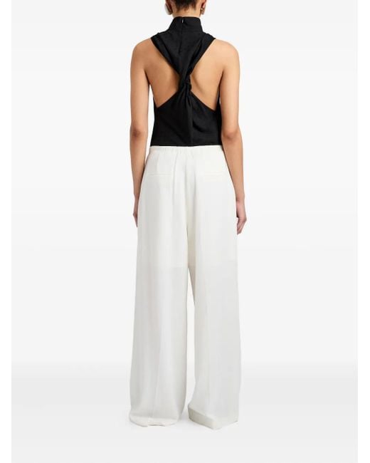 Proenza Schouler Black High-Neck Twist-Back Blouse