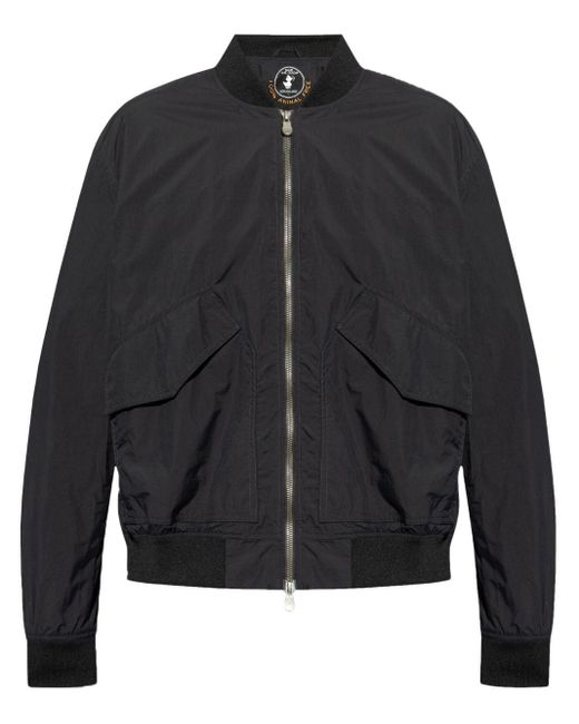 Save The Duck Black Recycled Nylon Bomber Jacket for men