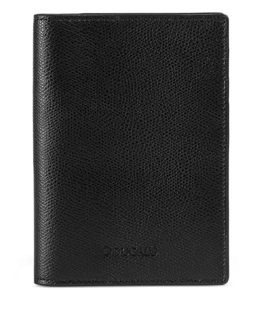 Doucal's Black Leather Passport Holder for men