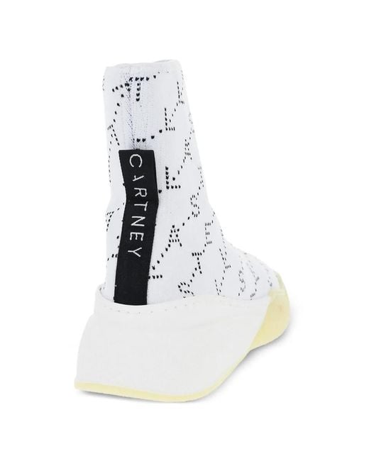 Stella McCartney White Loop Monogram-Pattern Sneakers
