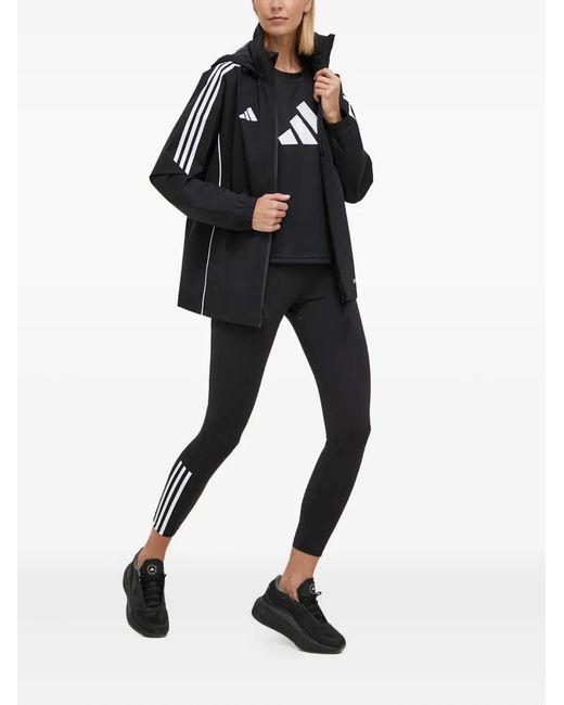 Adidas Black Three-Stripe Hooded Jacket